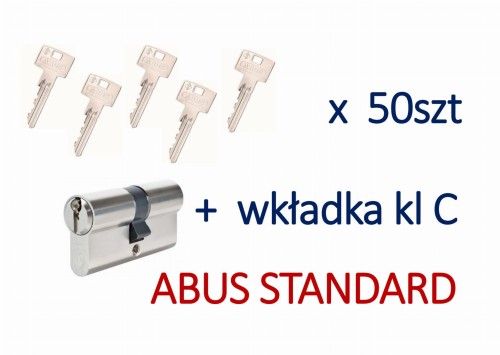 50szt kluczy  +  wkładka systemowa Abus Standard
