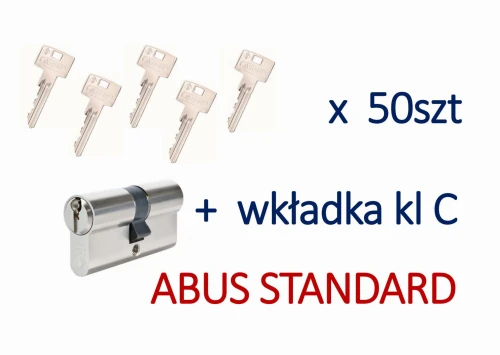50szt kluczy  +  wkładka systemowa Abus Standard