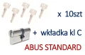 10szt kluczy  +  wkładka systemowa Abus Standard 