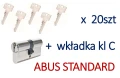 20szt kluczy  +  wkładka systemowa Abus Standard 
