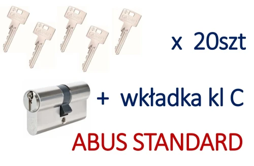 20szt kluczy  +  wkładka systemowa Abus Standard 
