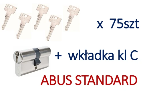 75szt kluczy  +  wkładka systemowa Abus Standard 
