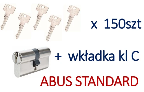 150szt kluczy  +  wkładka systemowa Abus Standard