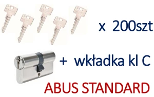 200szt kluczy  +  wkładka systemowa Abus Standard