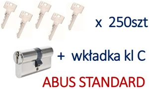 250szt kluczy  +  wkładka systemowa Abus Standard 